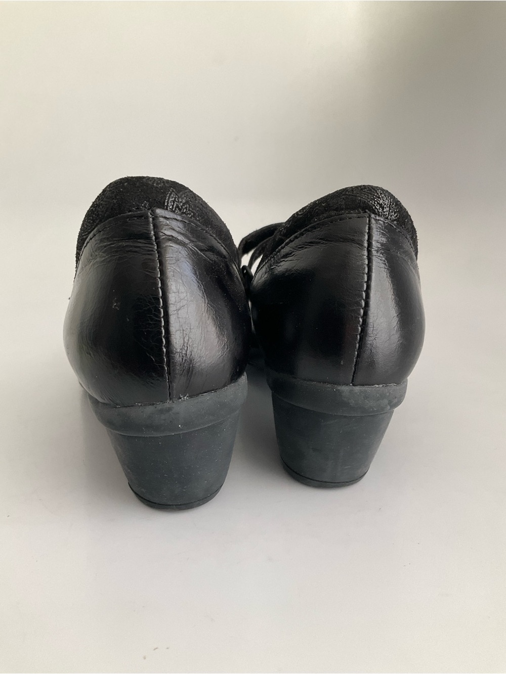 Naot Black Leather Mary Jane Heeled Pumps Comfort Shoes Sz 37 - Picture 6 of 10